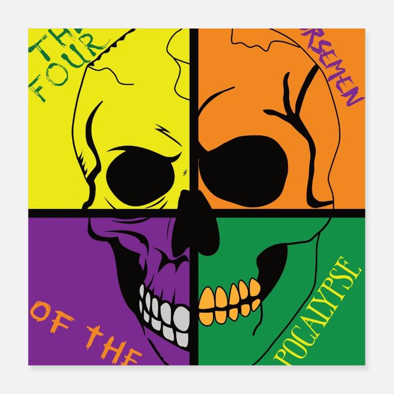 Crâne de l’Apocalypse Poster 40 x 40 cm