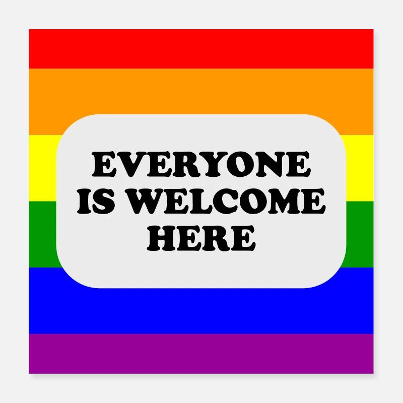 LGBT safe space rainbow flag Poster 16" x 16" (40x40 cm)