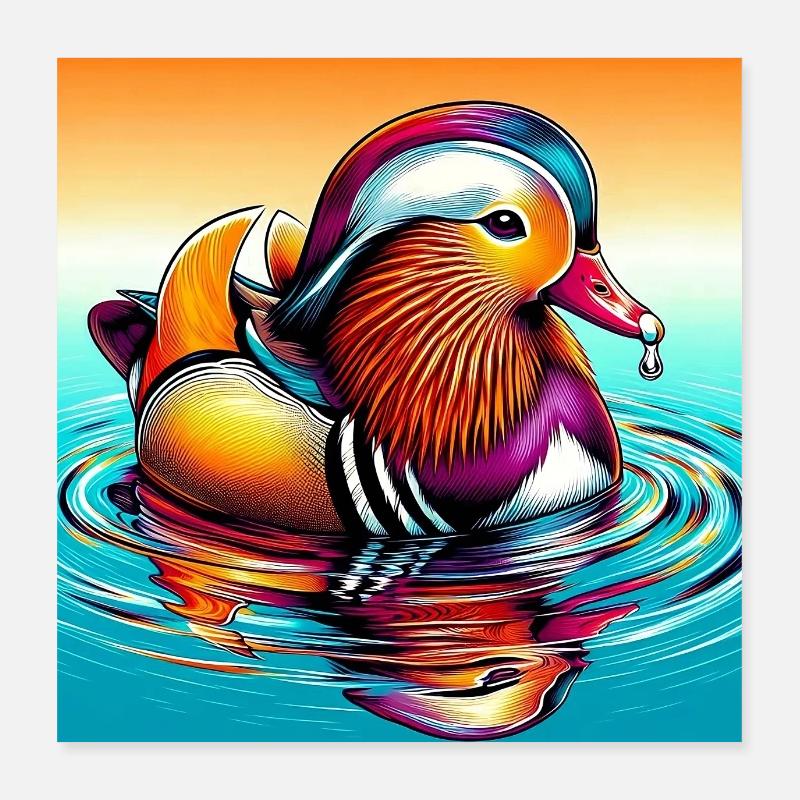 Canard mandarin Poster 40 x 40 cm