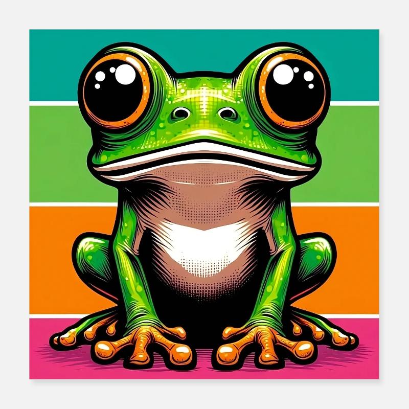 Frosch Poster 40x40 cm