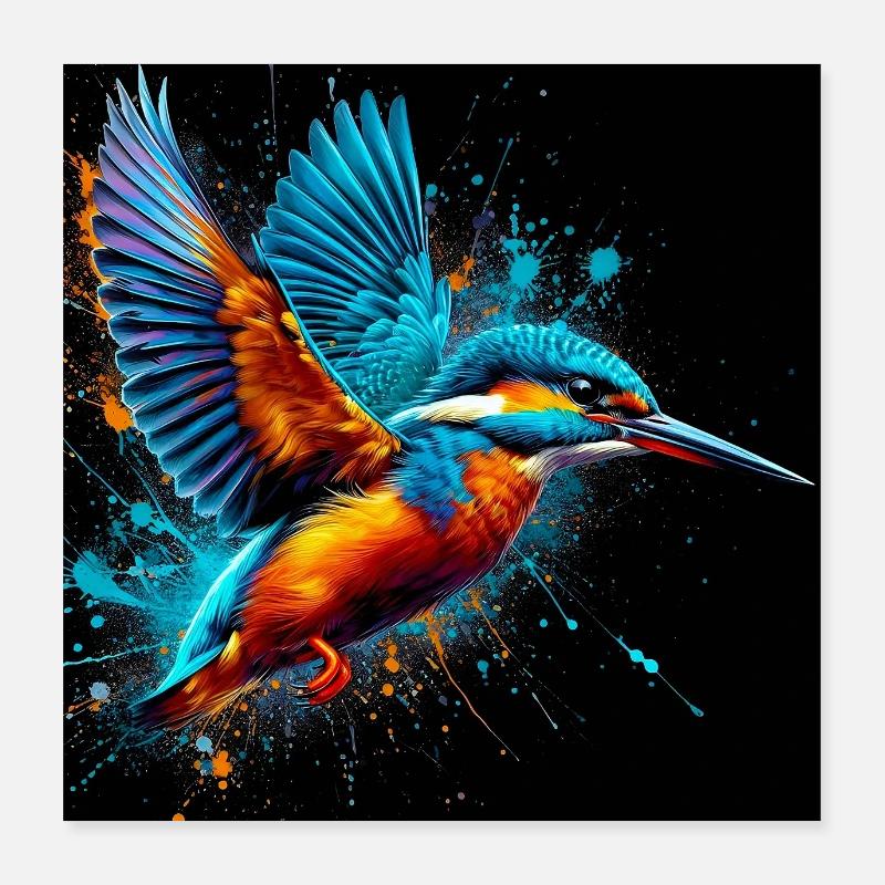 Eisvogel Poster 40x40 cm