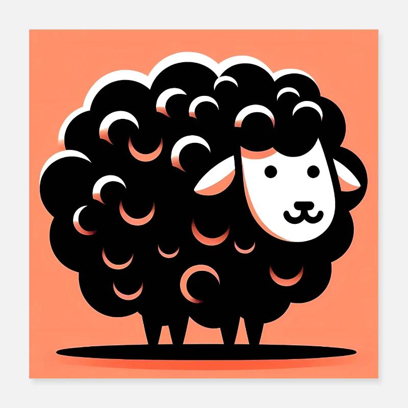 Schwarzes Schaf Poster 40x40 cm
