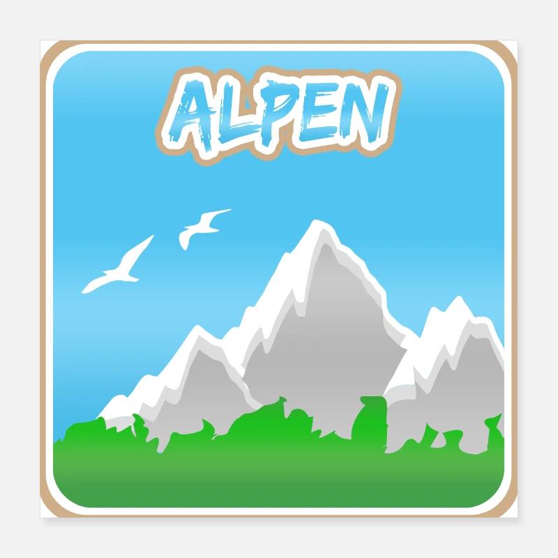 Bergsteigen Alpen Poster 40x40 cm