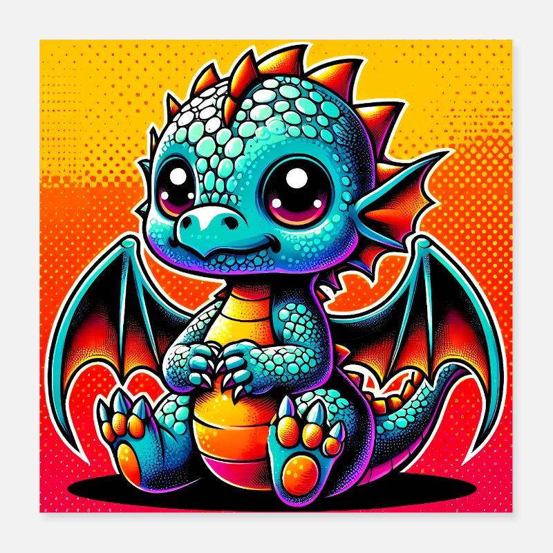 Drache Poster 40x40 cm