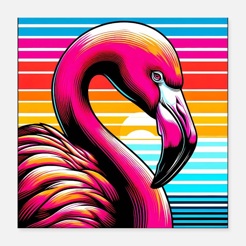 Flamant Poster 40 x 40 cm