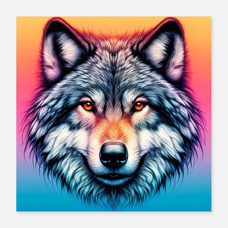 Wolf Poster 40x40 cm