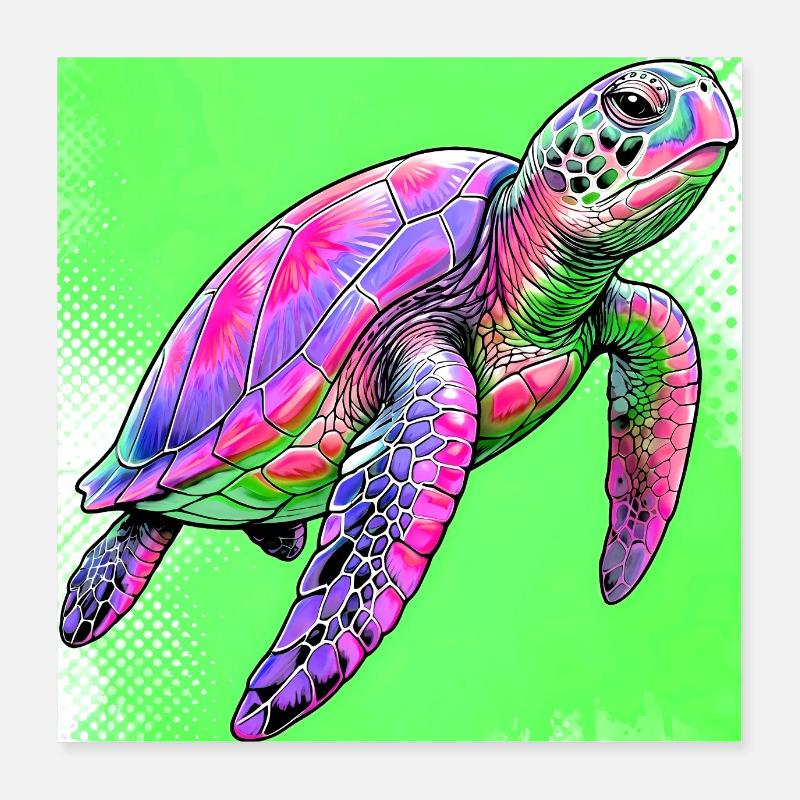 tortue Poster 40 x 40 cm