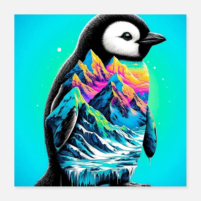 Pinguin Poster 40x40 cm