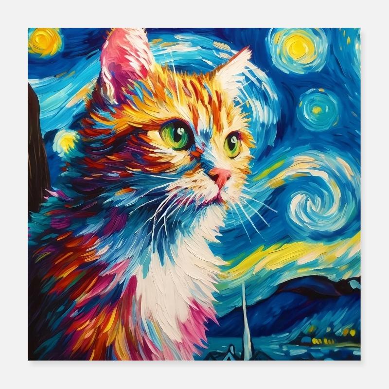 Chat Poster 40 x 40 cm