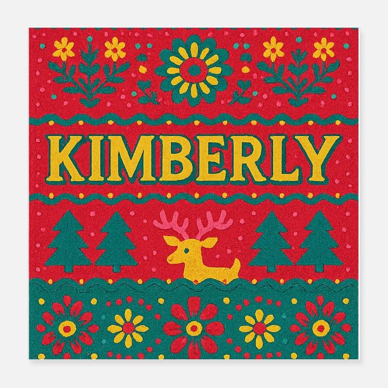 Festive Name Kimberly Ugly Chrismas Style, Xmas  Poster 16" x 16" (40x40 cm)