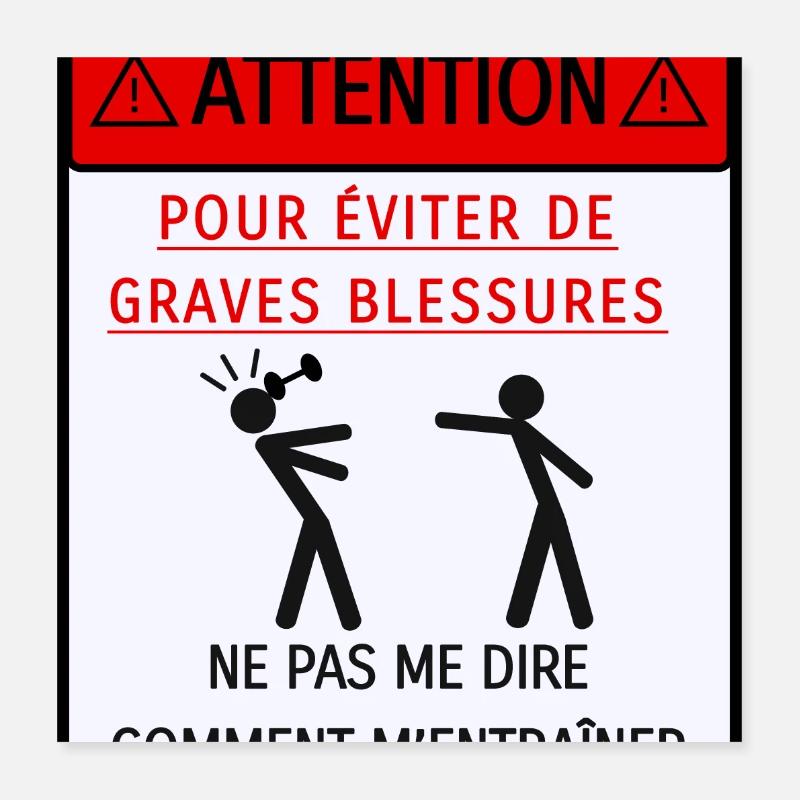 Ne pas me dire comment m'entraîner - Poster 40 x 40 cm - blanc