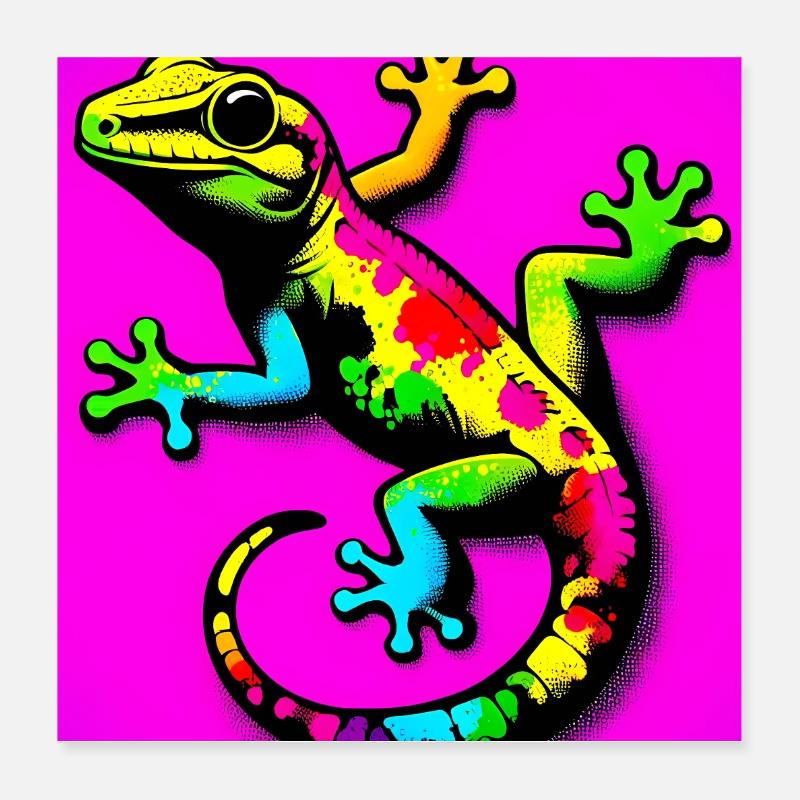 Gecko Poster 40 x 40 cm