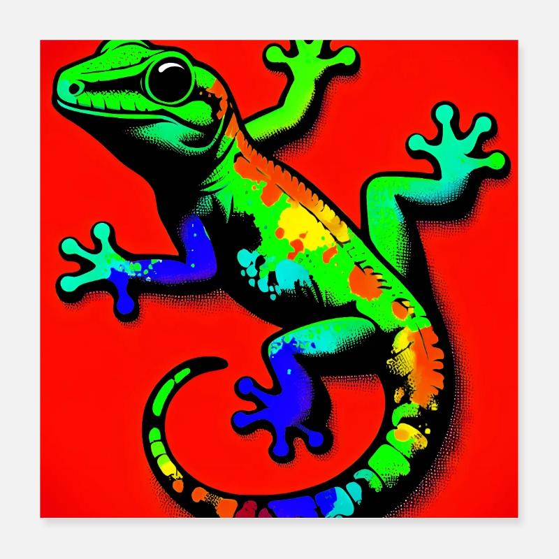 Gecko Poster 40 x 40 cm