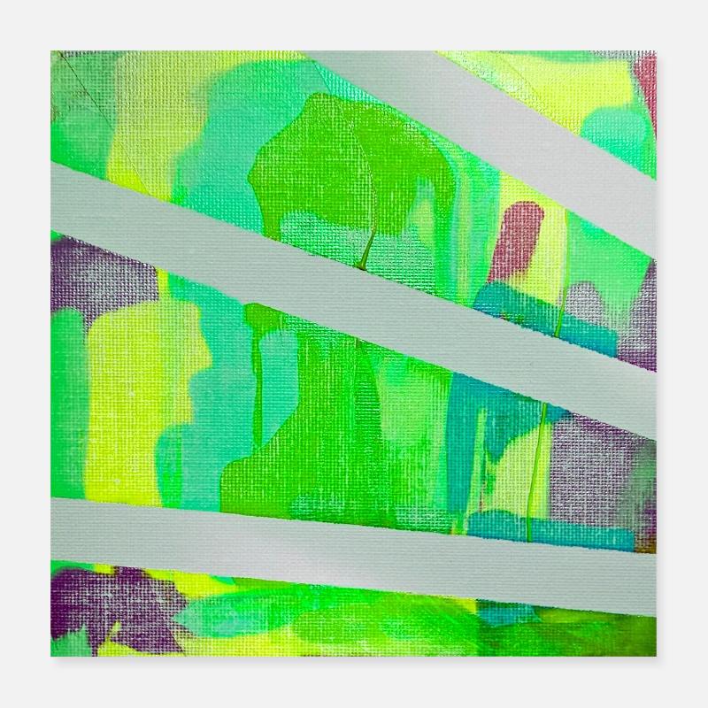 Neon Kaleido Abstrakt Poster 40x40 cm