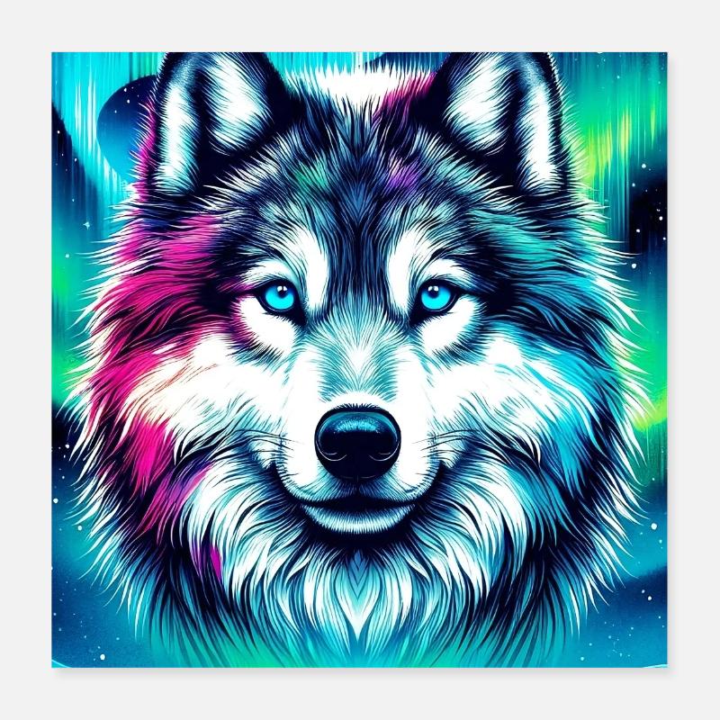 Wolf Husky Dog Poster 16" x 16" (40x40 cm)