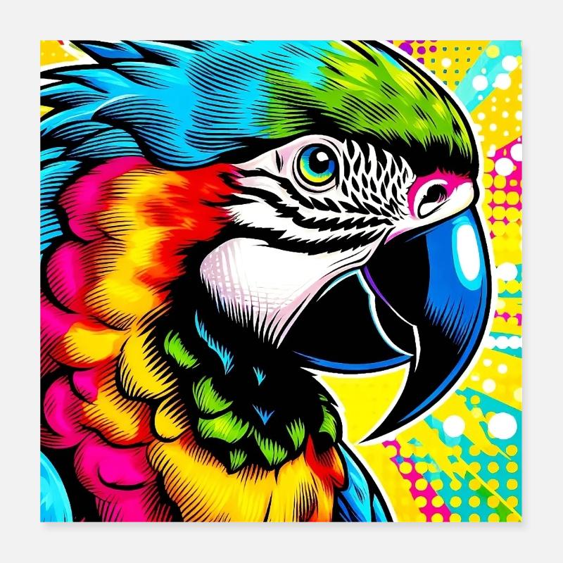 Parrot Pop Art Poster 16" x 16" (40x40 cm)