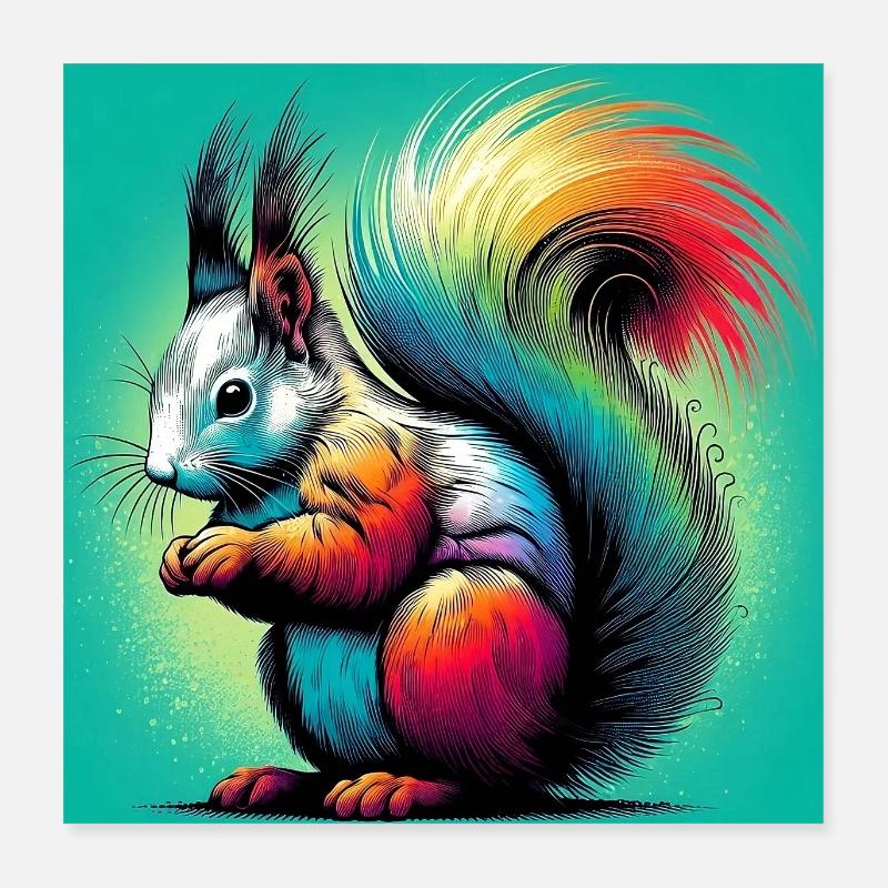 écureuil Poster 40 x 40 cm