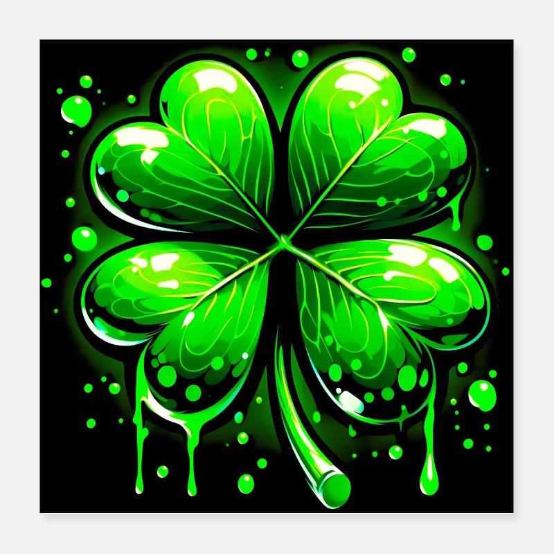 Trèfle à quatre feuilles Poster 40 x 40 cm
