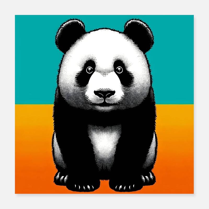 panda Poster 40 x 40 cm