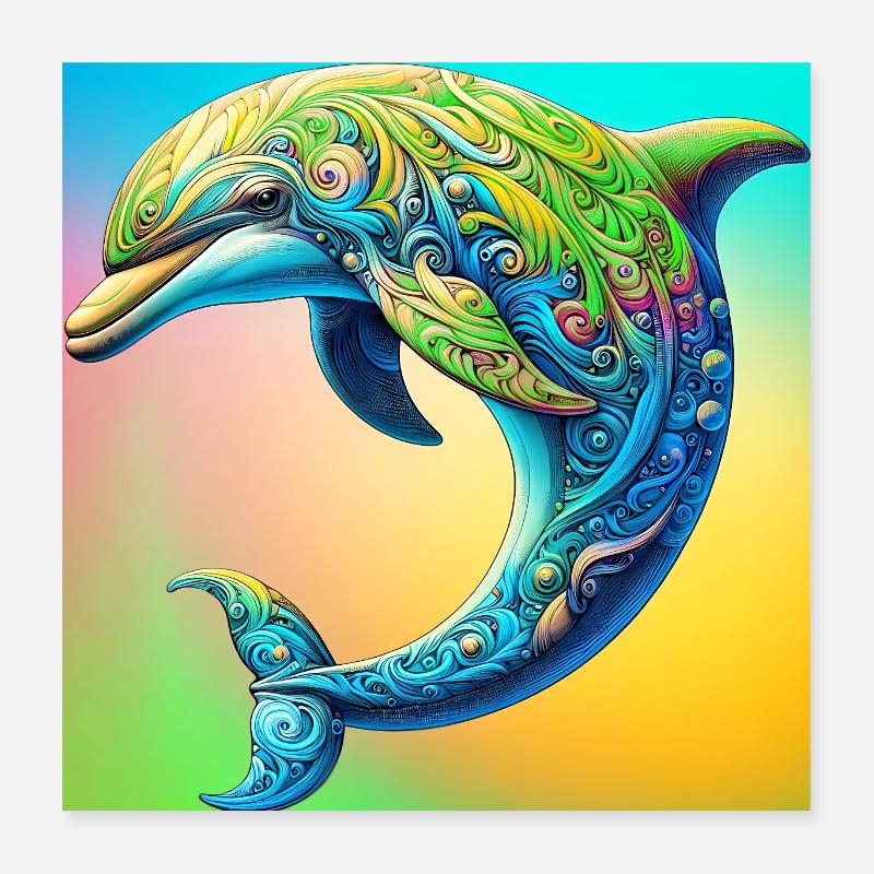 Delfin Poster 40x40 cm