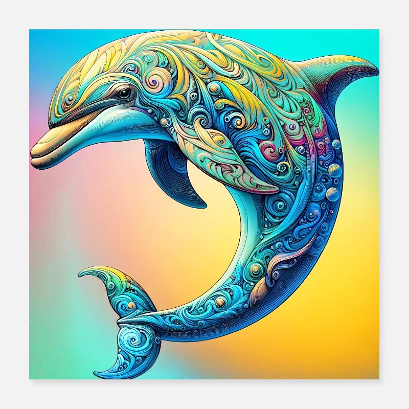 Delfin Poster 40x40 cm