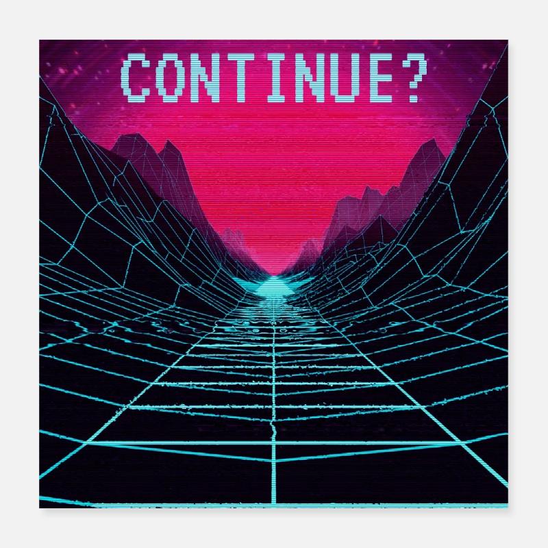 Aesthetic Vaporwave Synthwave Retro 80s Poster 16" x 16" (40x40 cm)