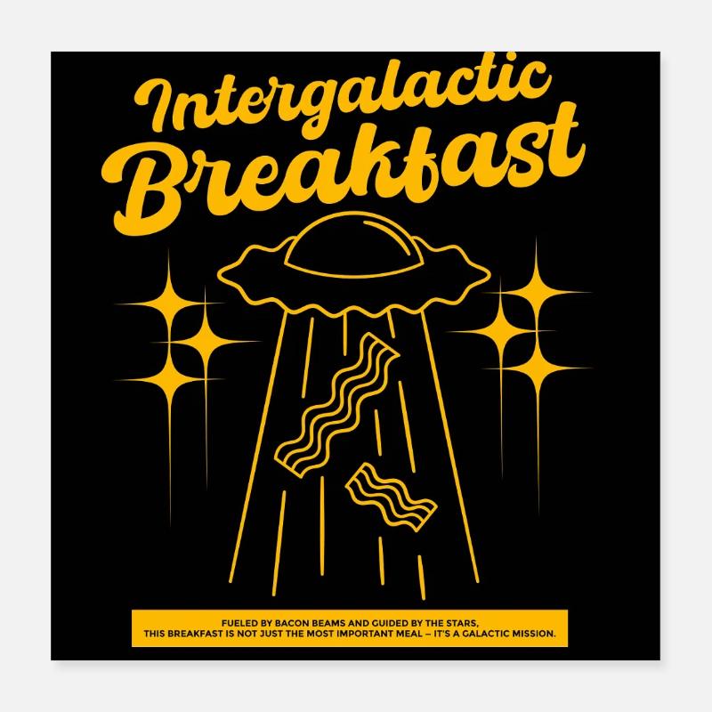 Petit-déjeuner intergalactique Poster 40 x 40 cm