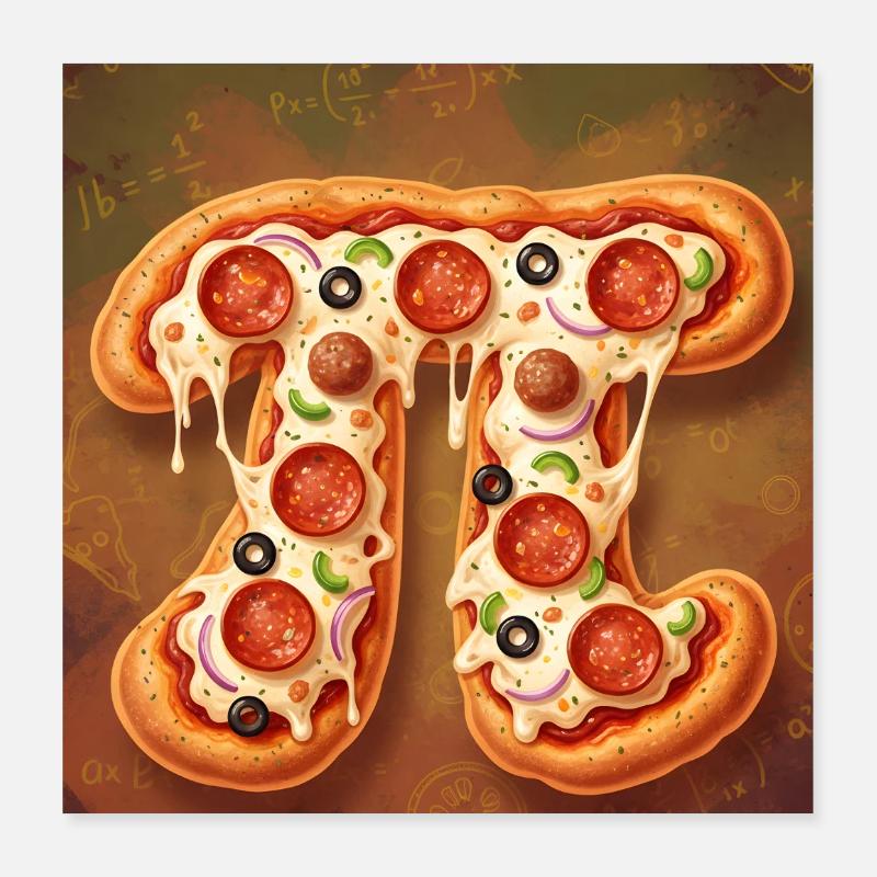 Pizza forme de pi Poster 40 x 40 cm