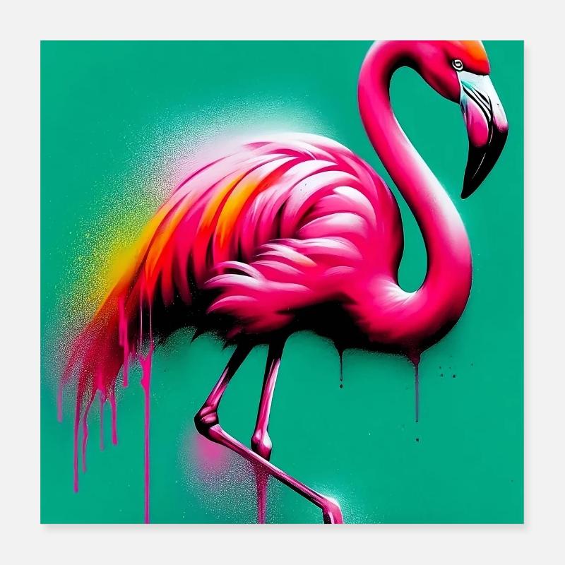 flamingo Poster 16" x 16" (40x40 cm)