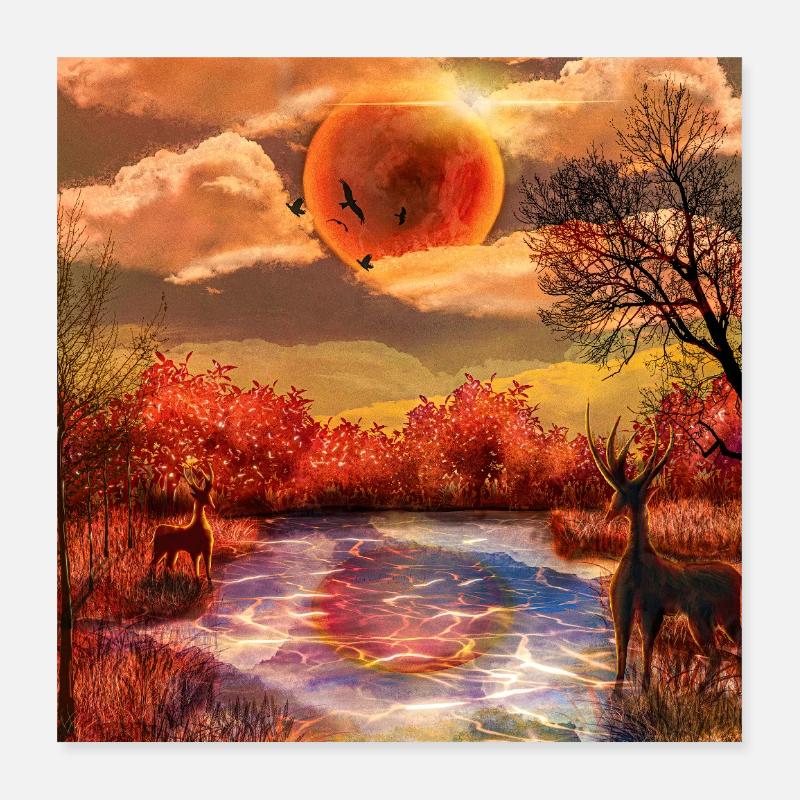 Surrealer Herbst in Estuario Poster 40x40 cm