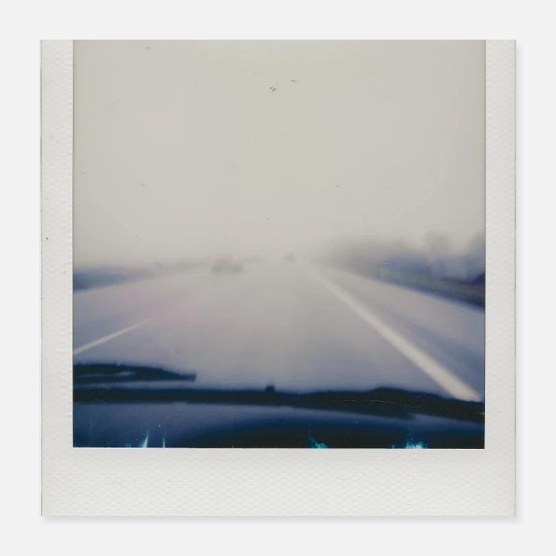 Foggy highway Poster 16" x 16" (40x40 cm)