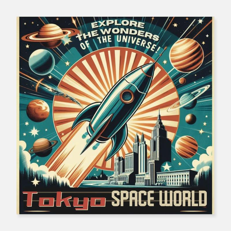 Le monde spatial de Tokyo Poster 40 x 40 cm