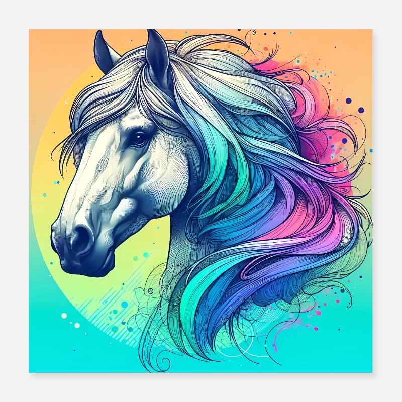 cheval Poster 40 x 40 cm
