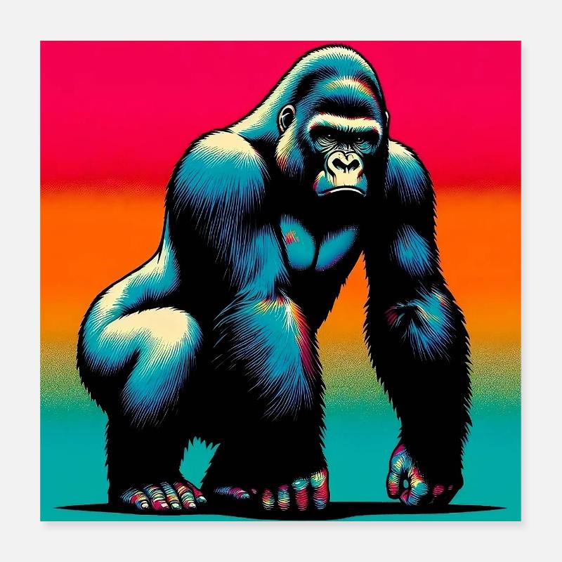 gorille Poster 40 x 40 cm