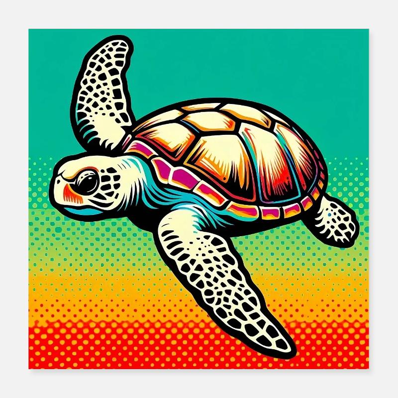 turtle Poster 16" x 16" (40x40 cm)