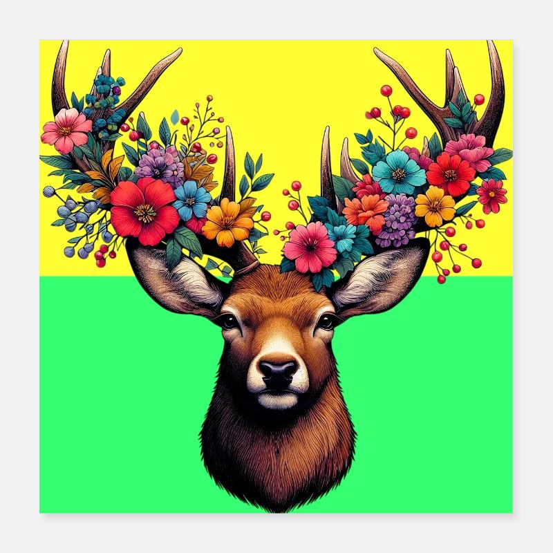 Deer Poster 16" x 16" (40x40 cm)