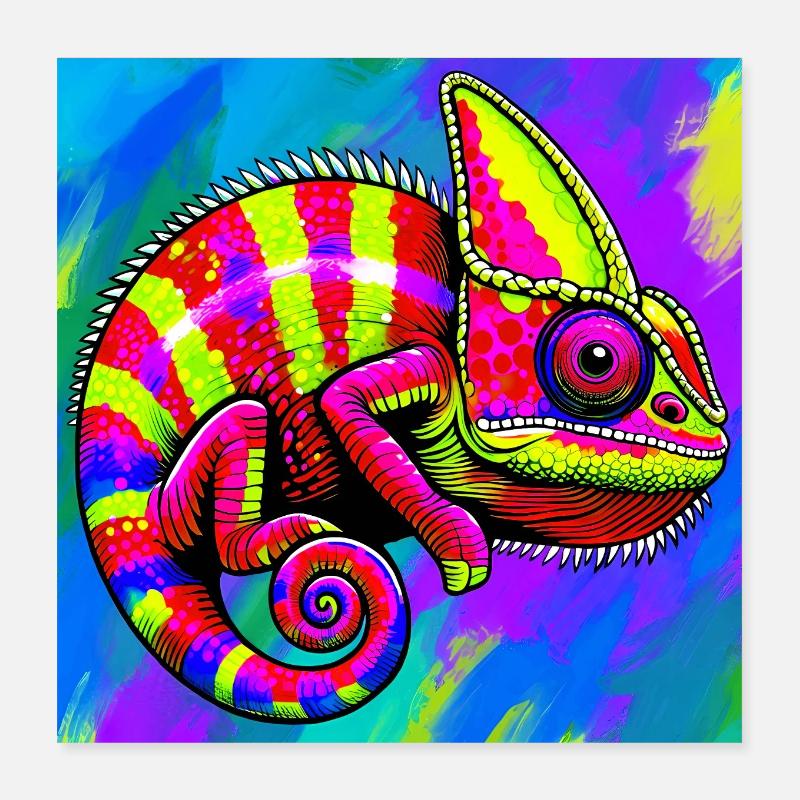 Chamäleon Poster 40x40 cm