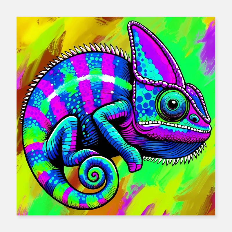 caméléon Poster 40 x 40 cm