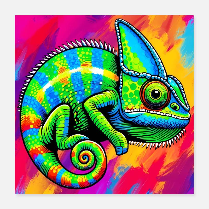 caméléon Poster 40 x 40 cm