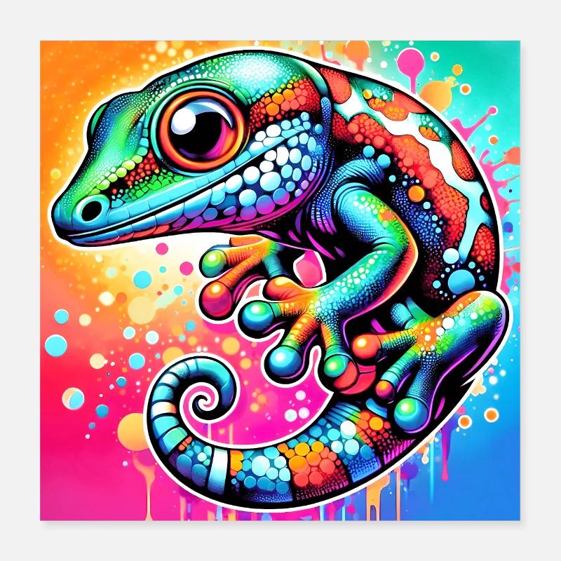 Gecko Poster 40x40 cm