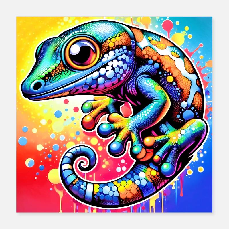 Gecko Poster 40 x 40 cm