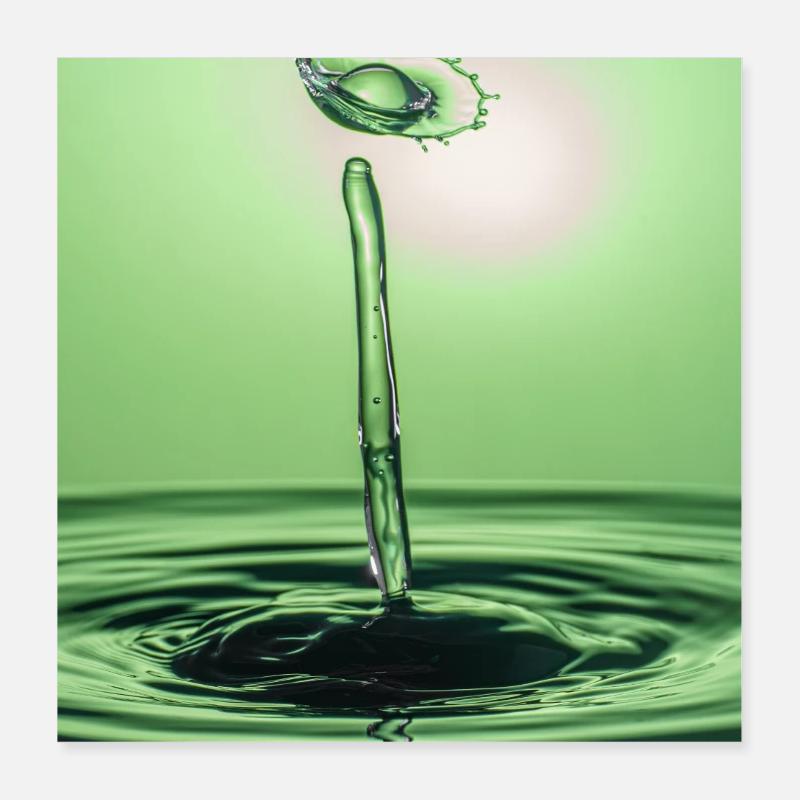 Green Liquid Abstract Poster 16" x 16" (40x40 cm)