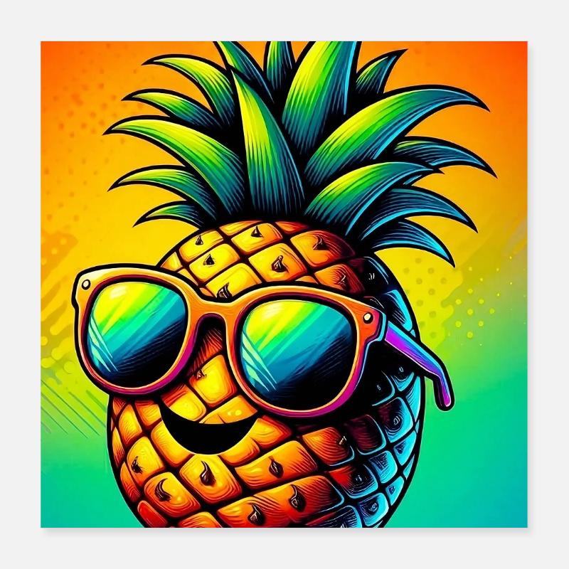 Pineapple Poster 16" x 16" (40x40 cm)