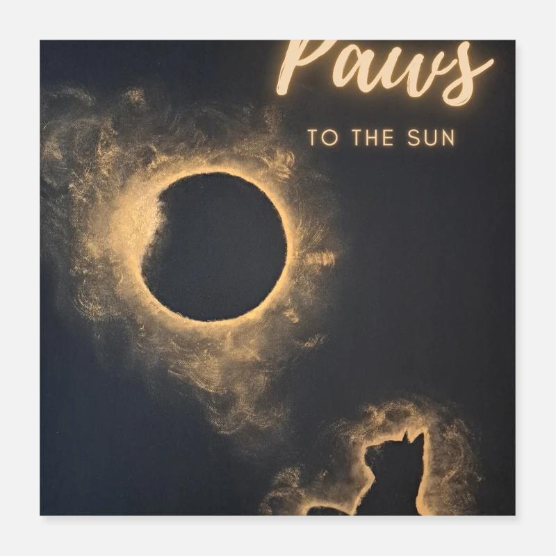 Pattes au soleil Chat céleste Art Poster 40 x 40 cm