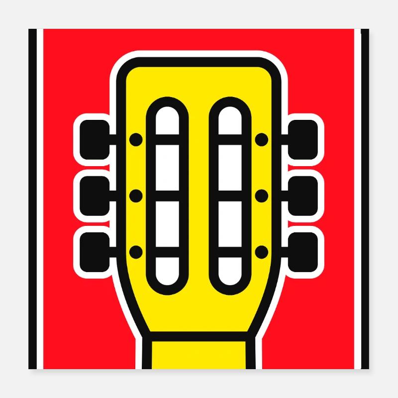 Guitar Head Emblem Poster 16" x 16" (40x40 cm)