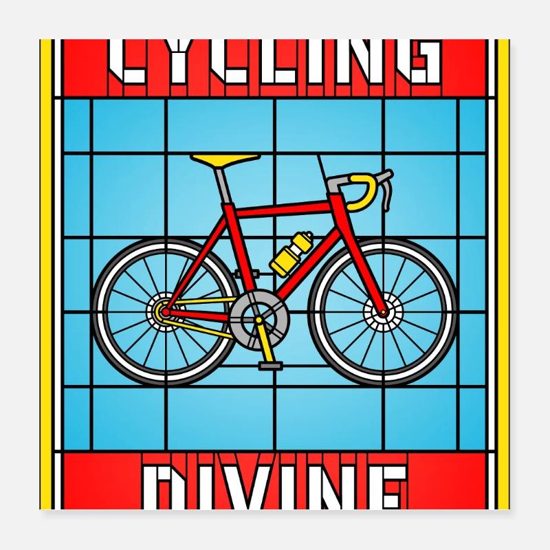 Stained Glass Bicycle Divine Poster 16" x 16" (40x40 cm)