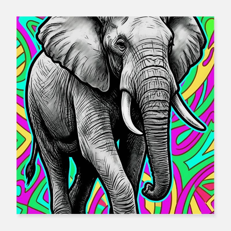 Elefant Poster 40x40 cm
