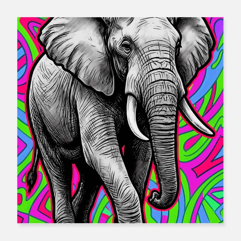 elephant Poster 16" x 16" (40x40 cm)