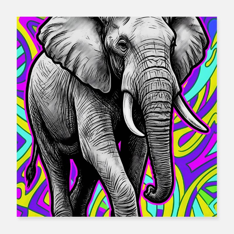 Elefant Poster 40x40 cm