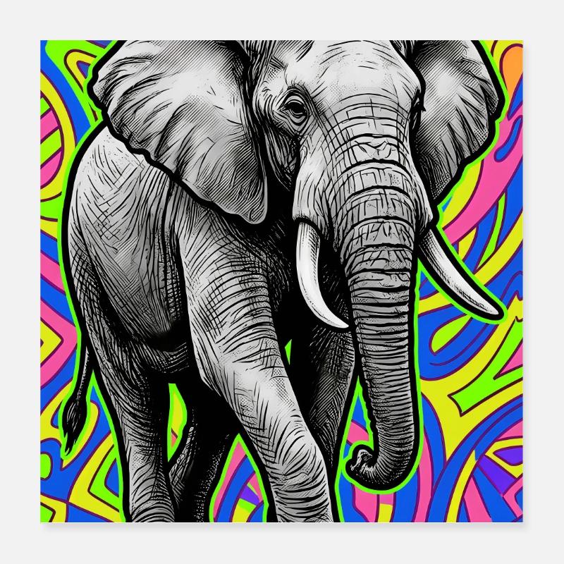 Elefant Poster 40x40 cm